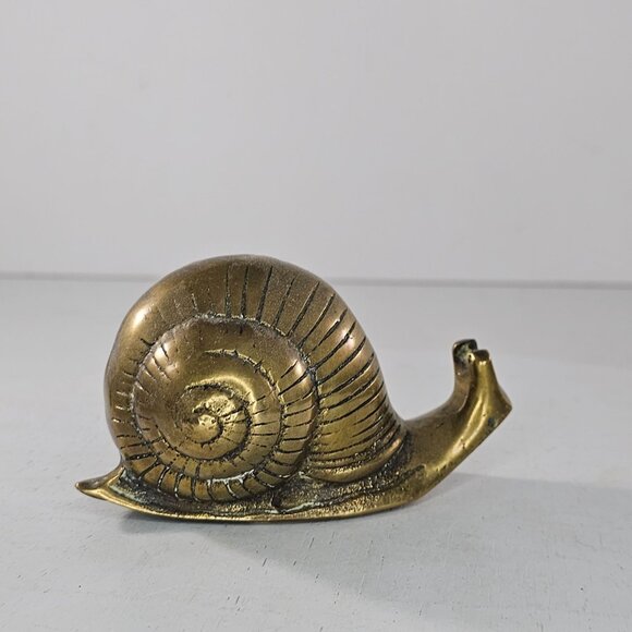 Vintage Brass Snail Figurine Hand-Crafted Decorative Ornament - Picture 3 of 9